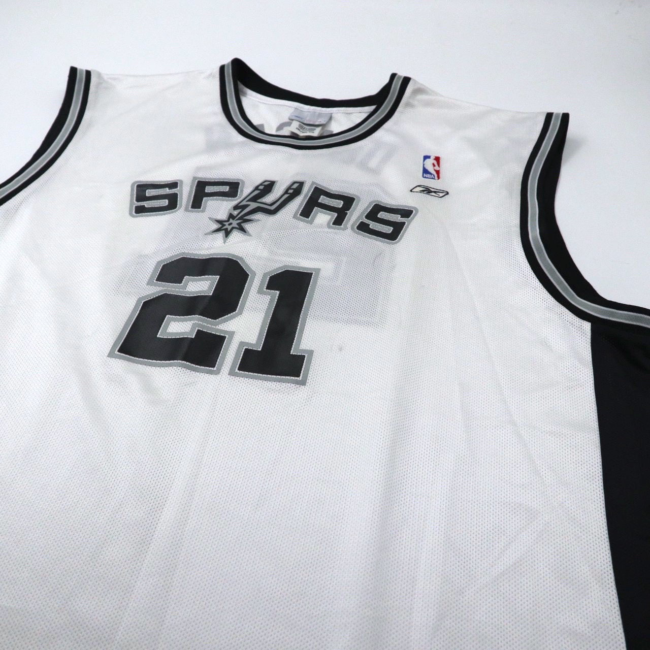 Reebok ビッグサイズ ゲームシャツ バスケタンク 2XL ホワイト ナンバリング NBA San Antonio Spurs エルサルバドル製