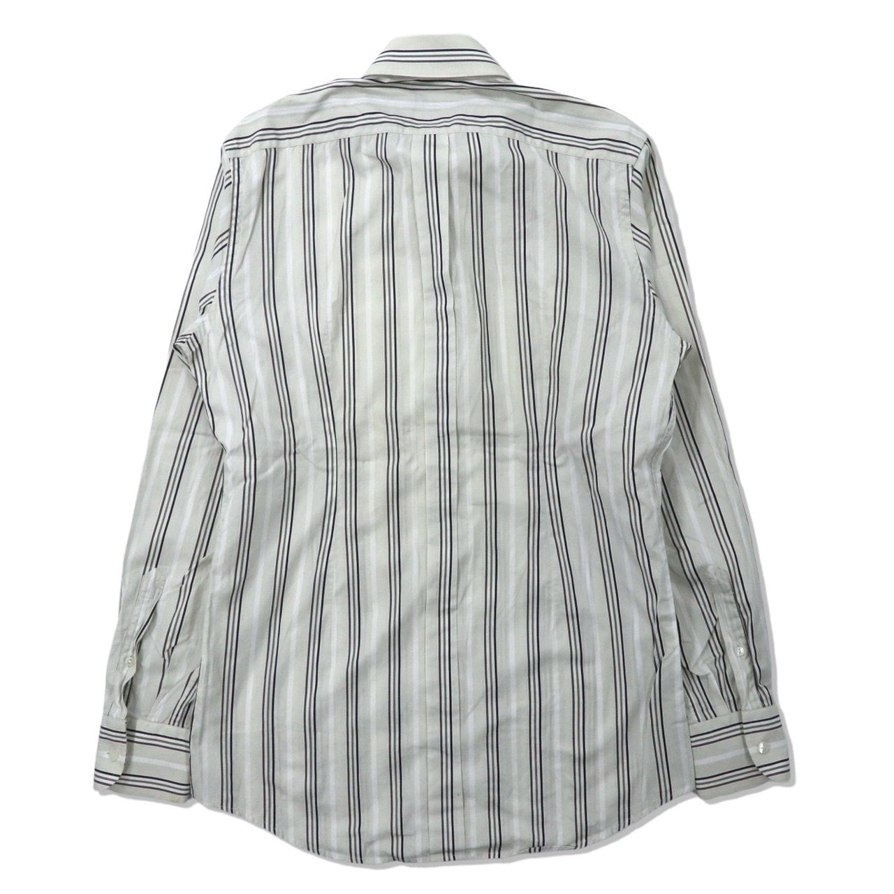 DOLCE & GABBANA ドレスシャツ 40 ベージュ ストライプ コットン Slim Fit イタリア製