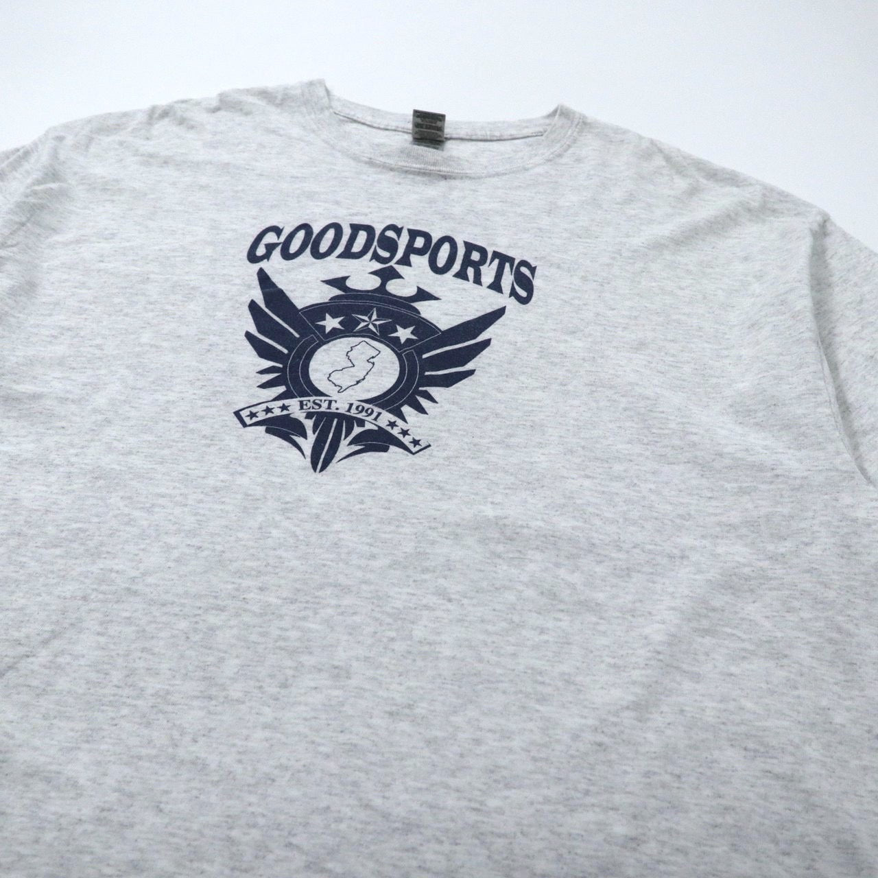 GILDAN ビッグサイズ カレッジプリントTシャツ XL グレー ヘヴィーコットン GOOD SPORTS ニカラグア製