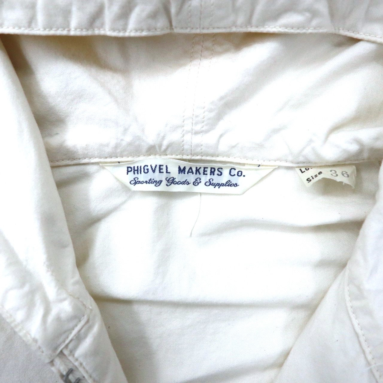 PHIGVEL フーデッド ドロストジャケット 36 ホワイト コットン PMX-OT01 日本製
