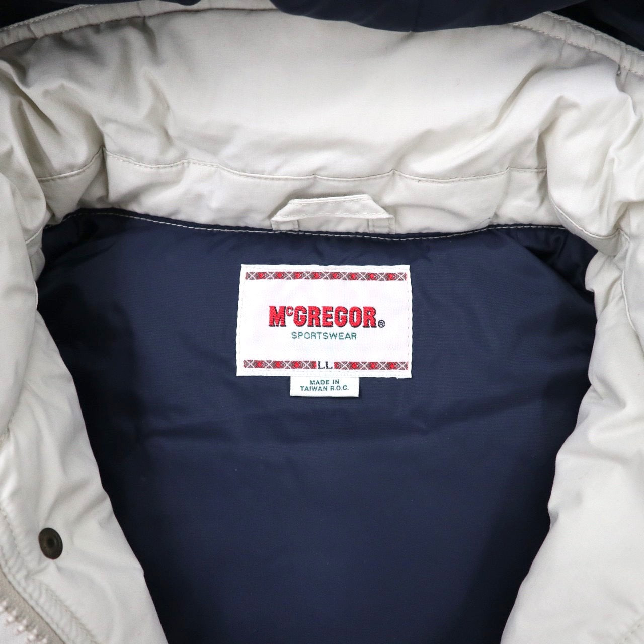 McGREGOR セーリングダウンジャケット LL ホワイト ポリエステル ドロスト フード着脱式 90年代