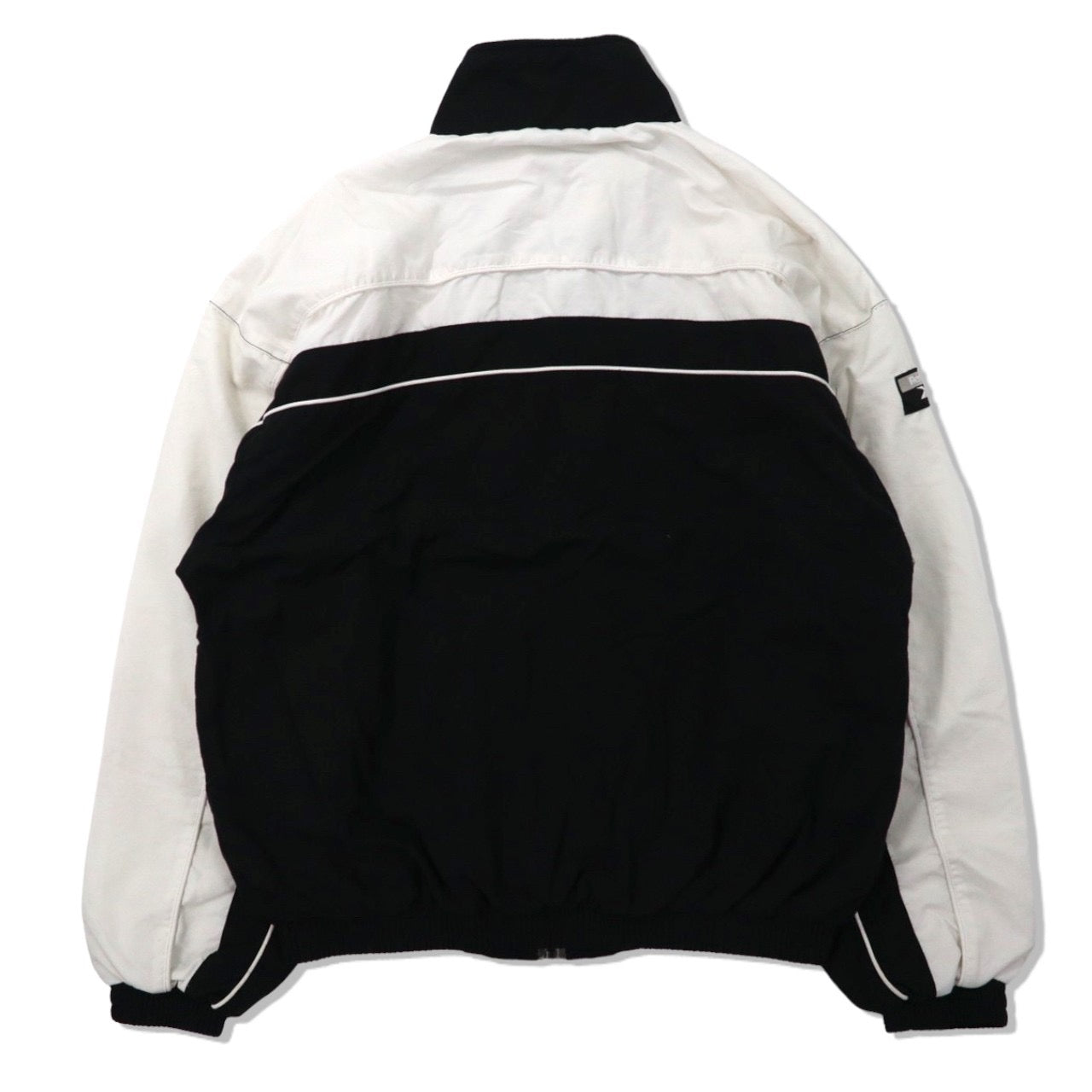 Reebok レーシングジャケット M ブラック ポリエステル ベクターロゴ刺繍 90年代