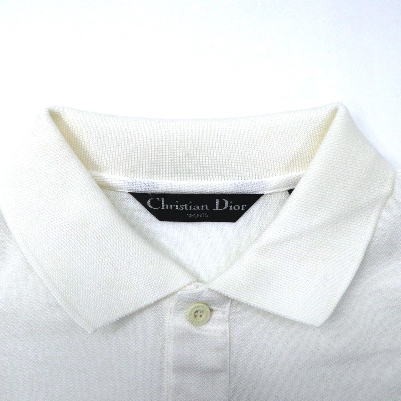 Christian Dior Sports Long Sleeve Polo Shirt L White Cotton One
