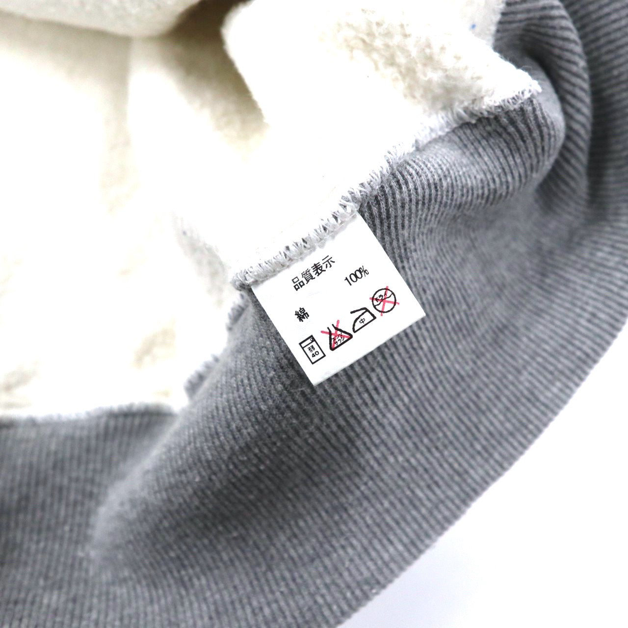 Flat Head Half Zip Sweatshirt XL Gray Cotton BRUSHED LINING Back Print  BRONCO SUE Japan Made