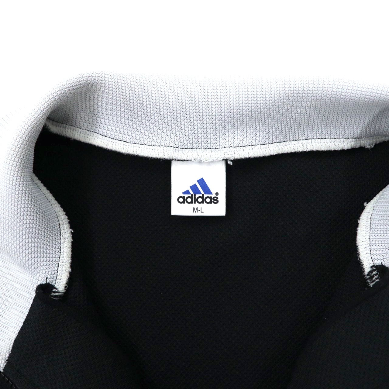 Adidas Half Zip TRACK JACKET M-L Black 90s logo embroidery Japan 
