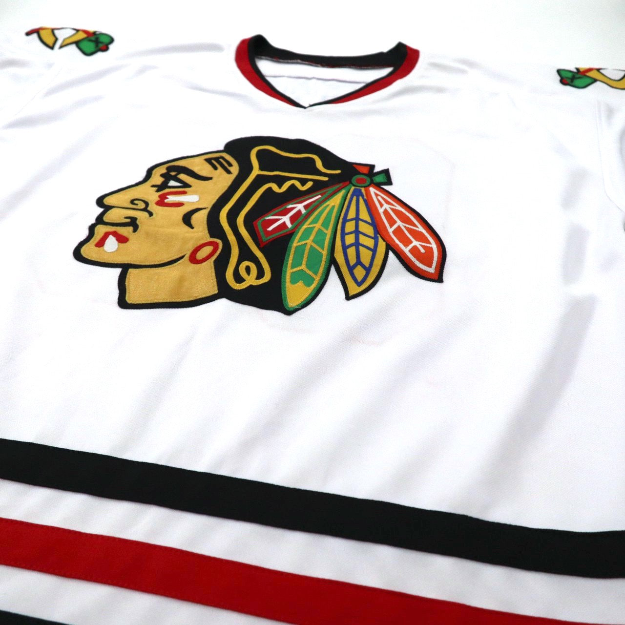 NHL ビッグサイズ ゲームシャツ ホッケーシャツ XXL ホワイト ナンバリング CHICAGO BLACK HAWKS GRISWOLD 00