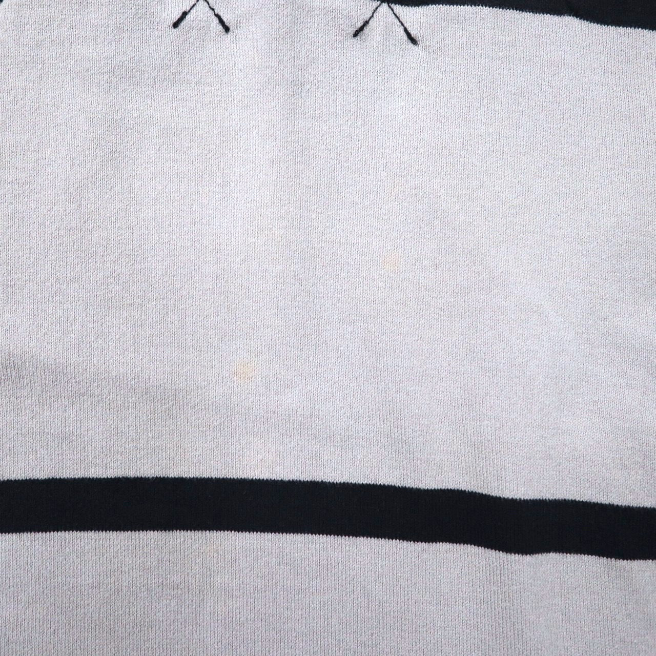 CANTERBURY ボーダーラガーシャツ L グレー コットン ロゴ刺繍 ナンバリング