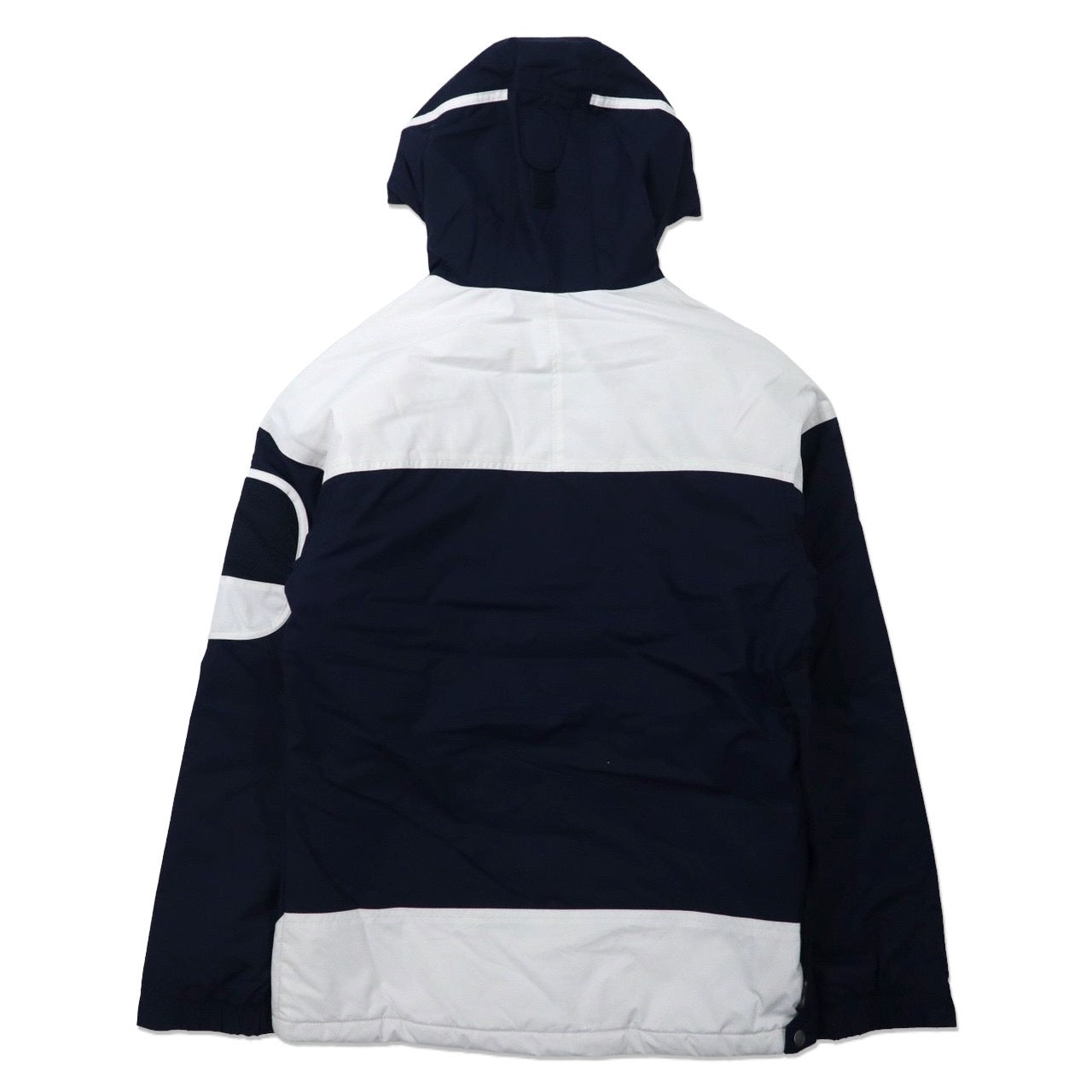 COLUMBIA Challenger Anorak Hoodie S Navy Nylon Heavy Cotton Logo