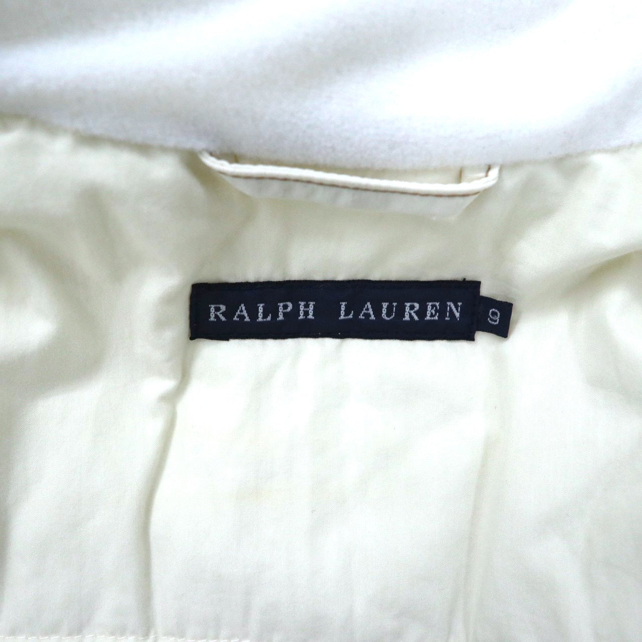 RALPH LAUREN サファリジャケット 9 ホワイト PRIMALOFT ナイロン 中綿 ベルト付き