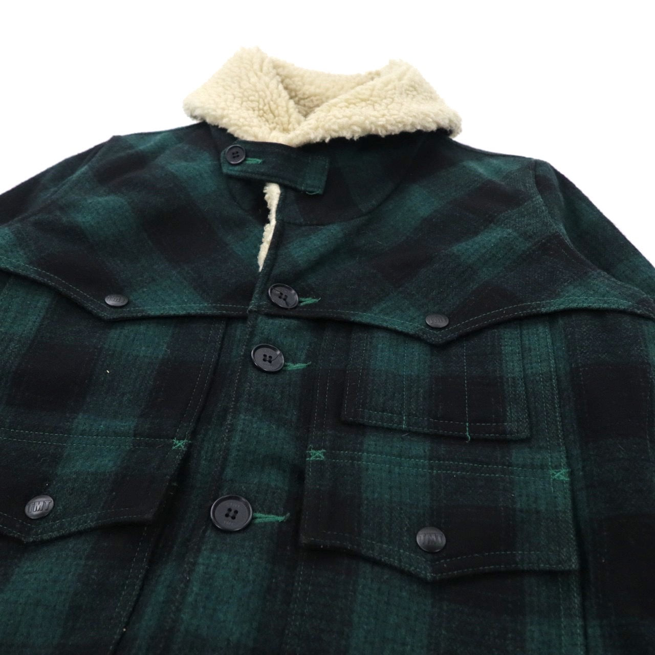 TMT Gang Coat BOA Ranch Coat M Green CHECKED Wool TJK-F1306 Japan MADE