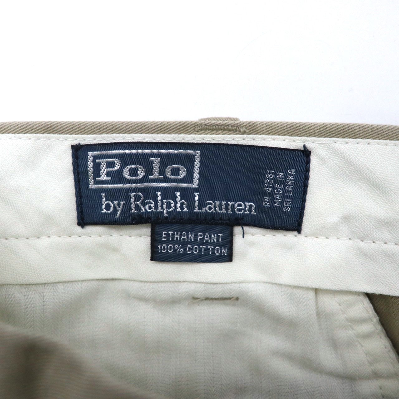 Polo by Ralph Lauren 2タック チノパンツ 36 ベージュ コットン ETHAN PANT スリランカ製