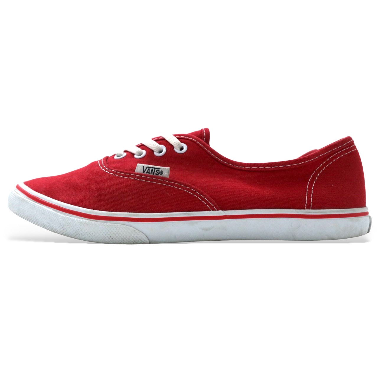 VANS スリッポン スニーカー 25cm レッド キャンバス SLIP ON LP ロープロファイル V44W CLA