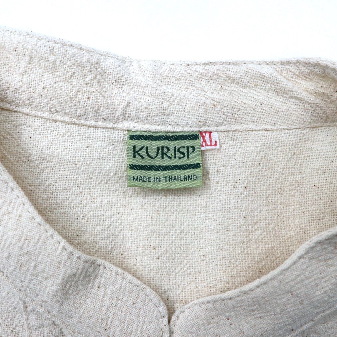 KURISP チャイナシャツジャケット XL ホワイト 生成り コットン ビッグサイズ