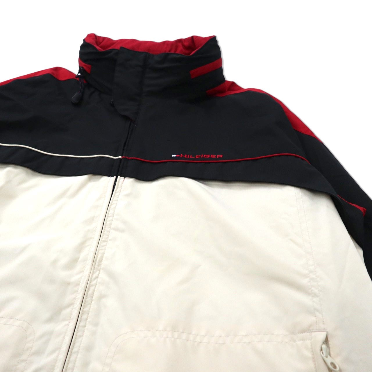 TOMMY HILFIGER リバーシブル セーリングジャケット L ブラック レッド ナイロン フード収納式 90年代