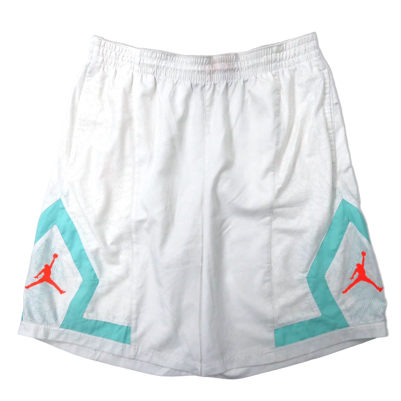 JORDAN BRAND ( NIKE ) ハーフパンツ バスパン XXL ホワイト ポリエステル メッシュ切り替え JORDAN DRI-FIT FLIGHT DIAMOND RISE SHORT 799547-102