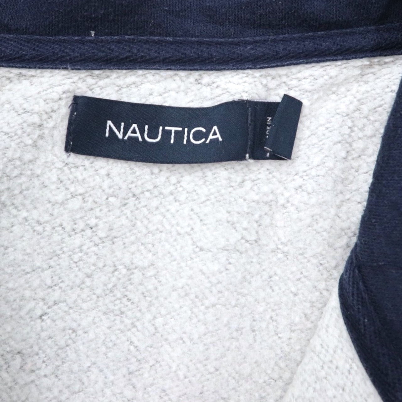 NAUTICA ハーフジップスウェット XL グレー コットン 裏起毛 ワンポイントロゴ刺繍