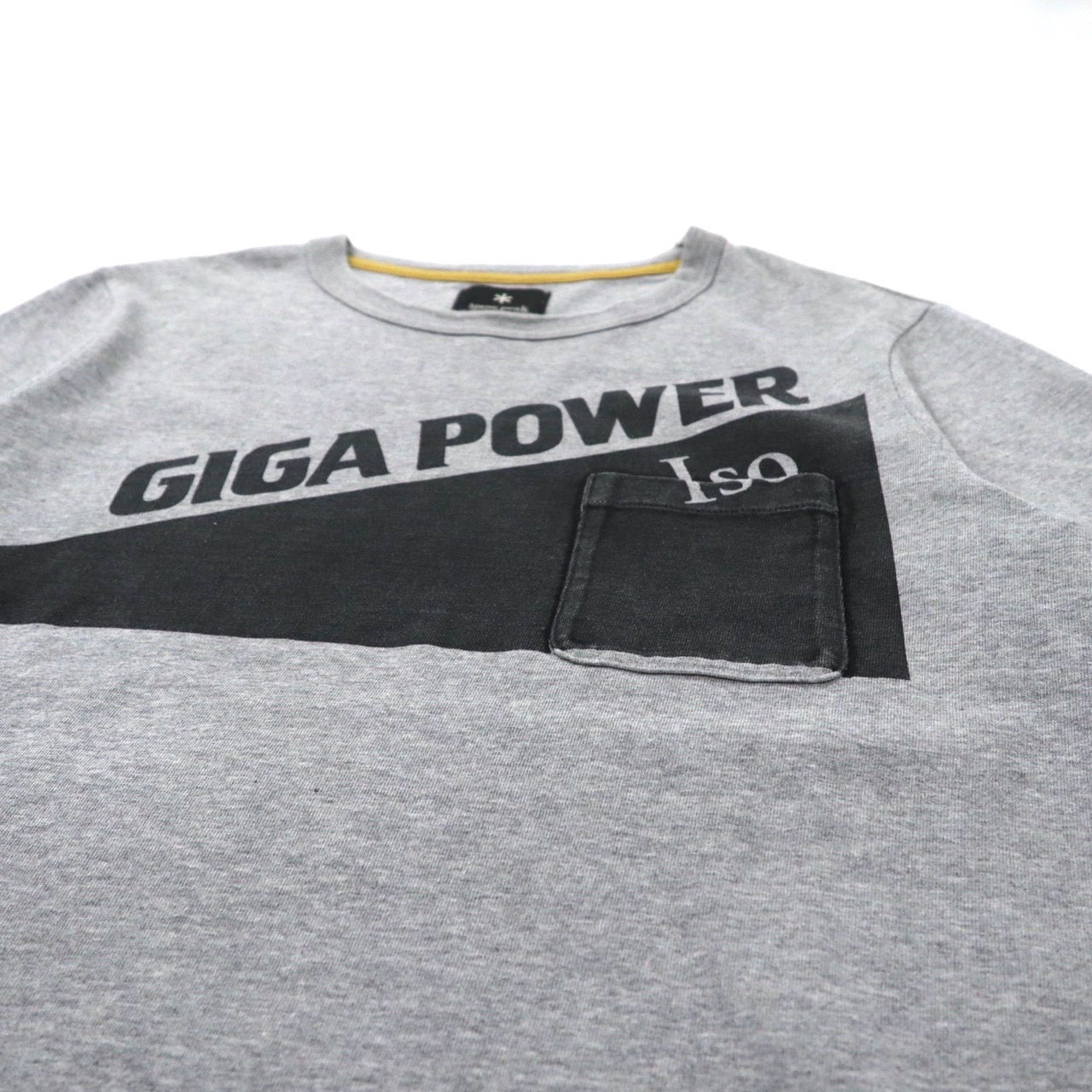snow peak ポケットTシャツ M グレー コットン GIGA POWER TS-15SJ001 日本製