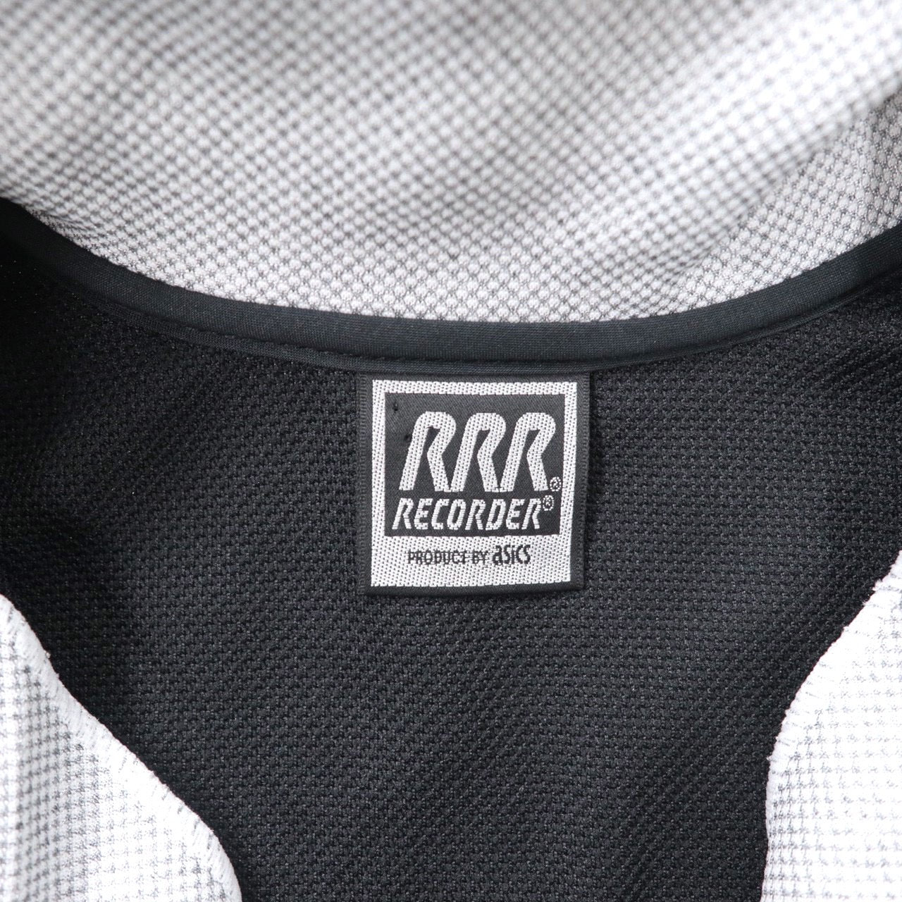 RRR RECORDER ( asics ) ハーフジップ トラックジャケット ジャージ M ブラック ポリエステル サイドライン ビッグサイズ 90年代 日本製 未使用品