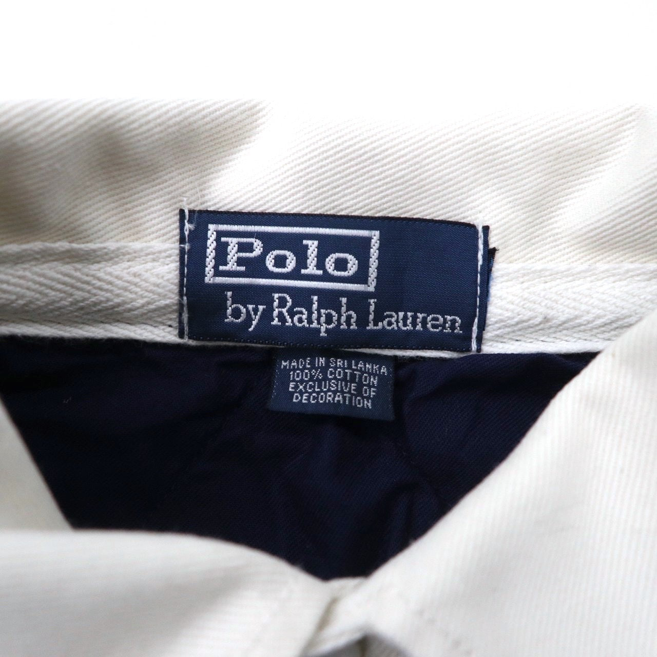 Polo by Ralph Lauren ボーダー ラガーシャツ L ネイビー ボルドー コットン 刺繍 ナンバリング スリランカ製