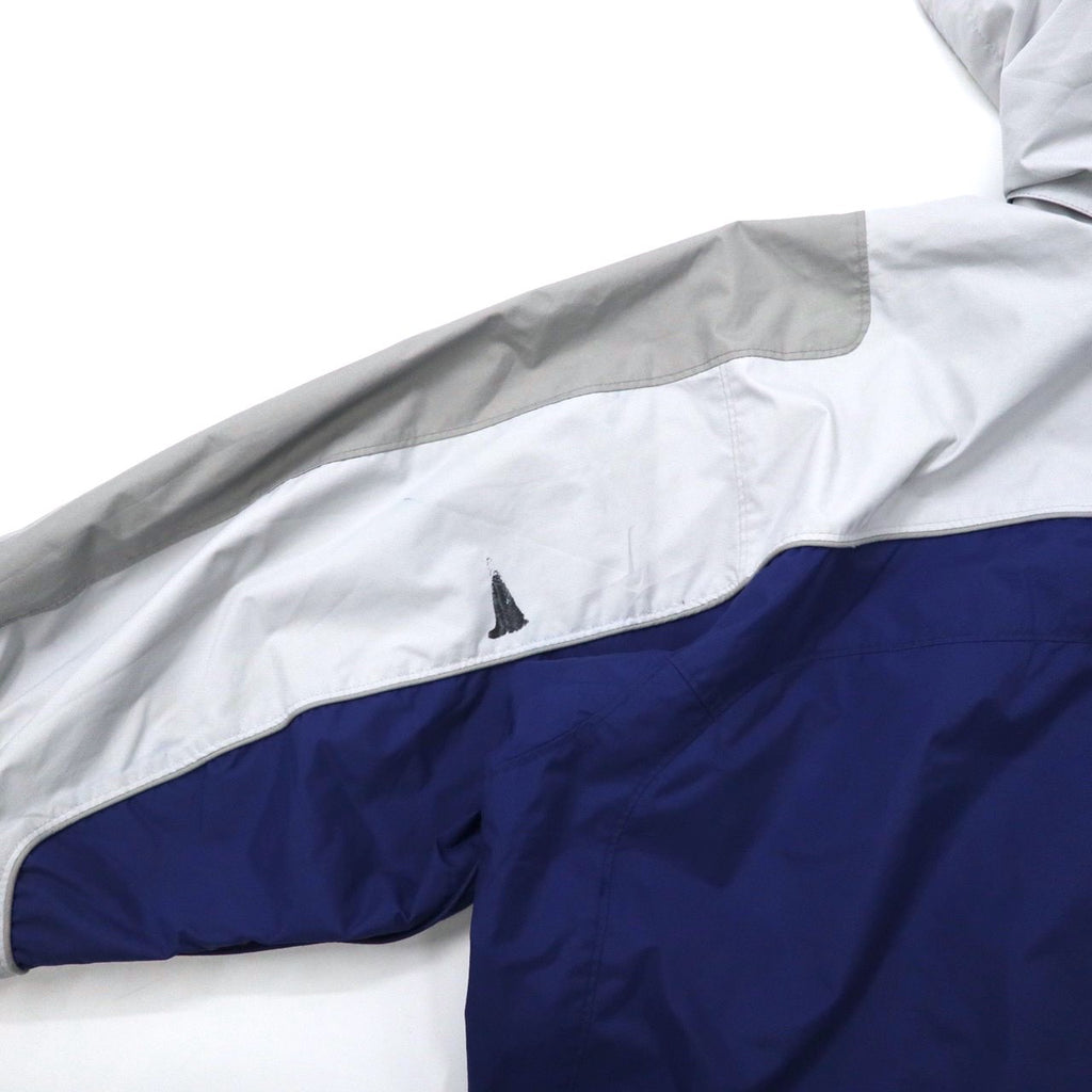 Columbia 3WAY マウンテンパーカー M グレー ネイビー ナイロン 撥水 ドローコード フリースライナー フード着脱式 VERTEX JACKET WM7892