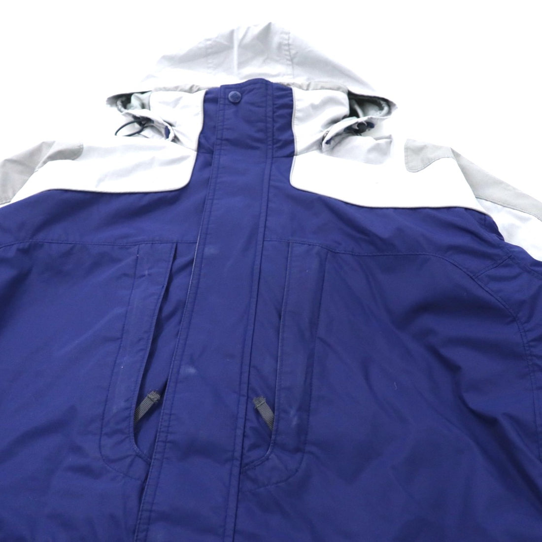 Columbia 3WAY マウンテンパーカー M グレー ネイビー ナイロン 撥水 ドローコード フリースライナー フード着脱式 VERTEX JACKET WM7892