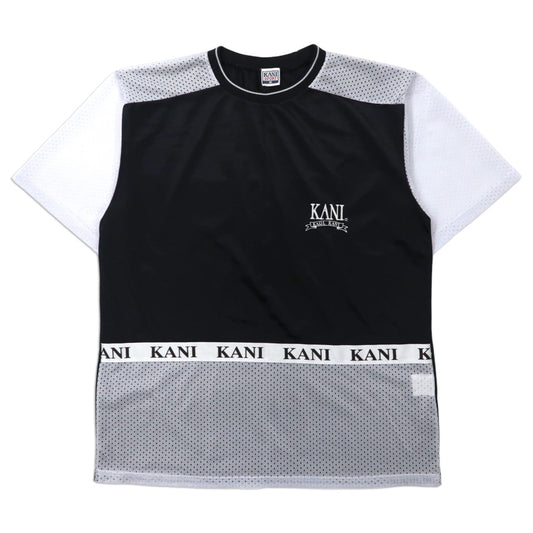 KANI SPORT ( KARL KANI ) ゲームシャツ メッシュ切替 Tシャツ M ブラック ホワイト ポリエステル バックロゴ刺繍 90年代