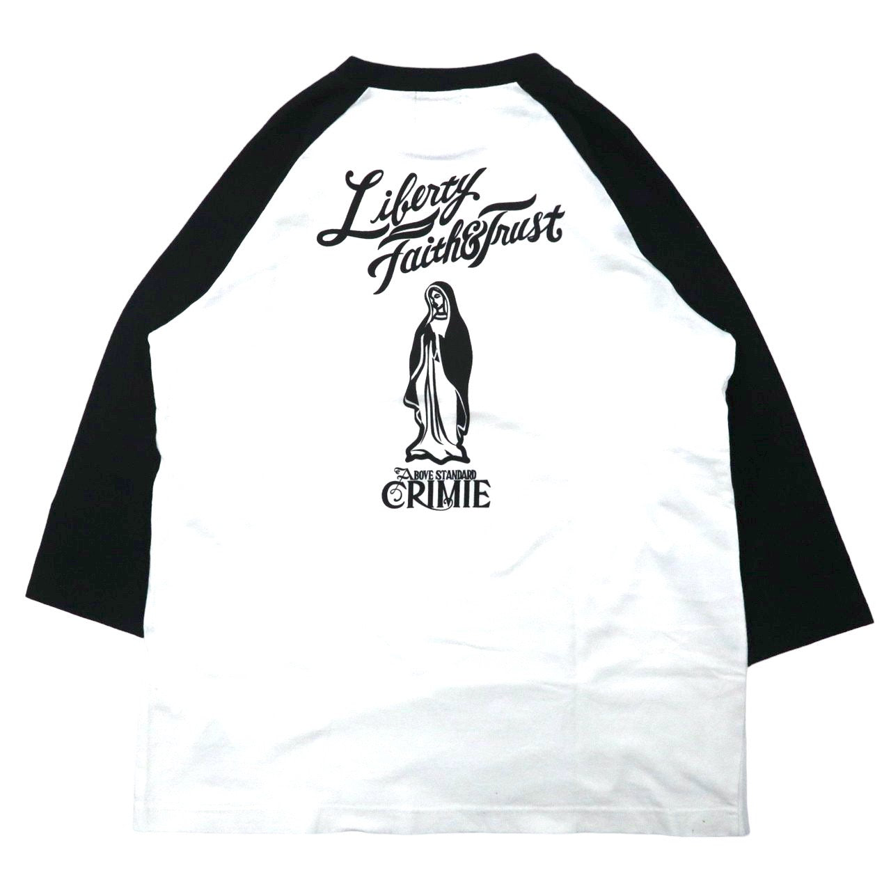 THE CRIMIE ラグランTシャツ L ホワイト コットン バックロゴプリント Liberty FAITH＆TRUST 日本製