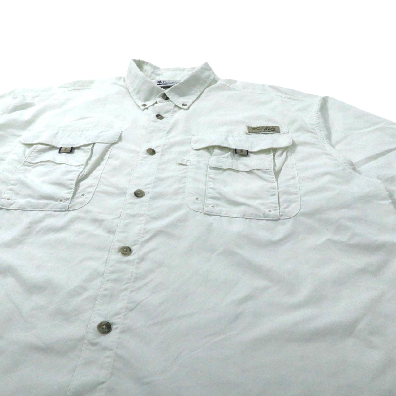 Columbia PFG バハマ II ショートスリーブシャツ フィッシングシャツ L ホワイト ナイロン ONNI-SHADE ビッグサイズ M BAHAMA II S/S SHIRT FM7048