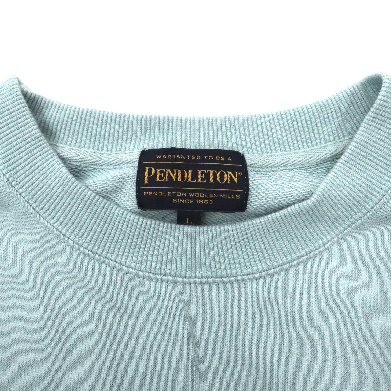PENDLETON ビッグサイズ スウェット L ブルー コットン ロゴ刺繍 バックプリント ネイティブ柄