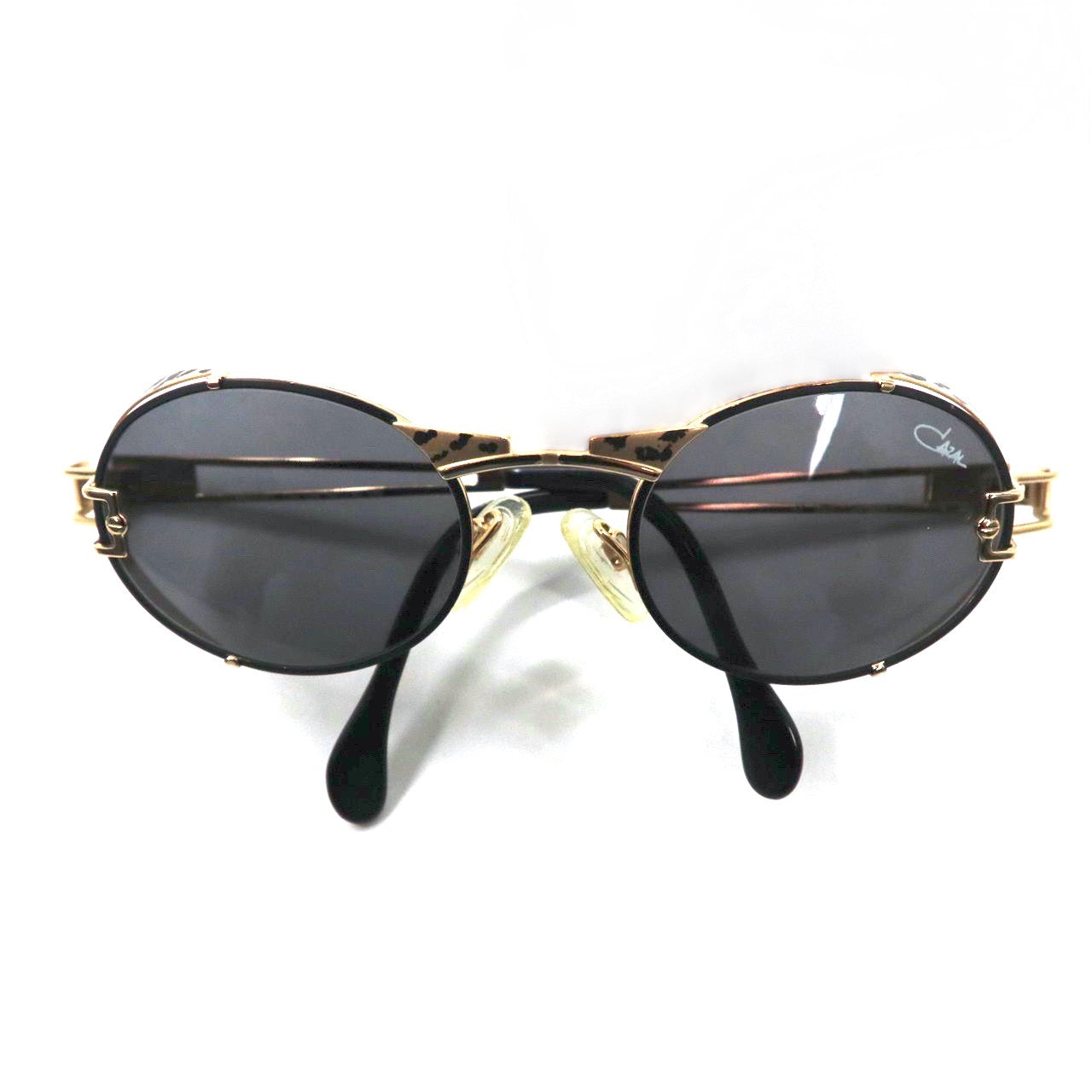 CAZAL Sunglasses Gold Oval Metal Frame Side Shield Leopard MOD 991 