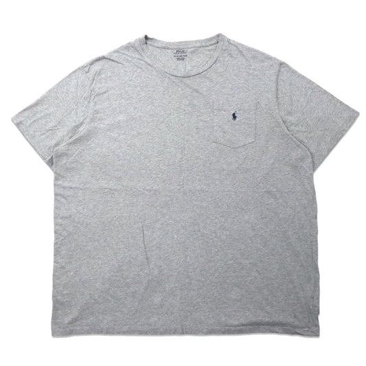 POLO RALPH LAUREN ビッグサイズ ポケットTシャツ 4XLT グレー コットン スモールポニー刺繍