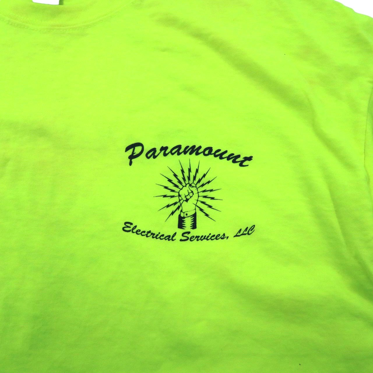 GILDAN ビッグサイズ プリントTシャツ 2XL イエロー コットン バックプリント US企業 Paramount Electrical Services LLC