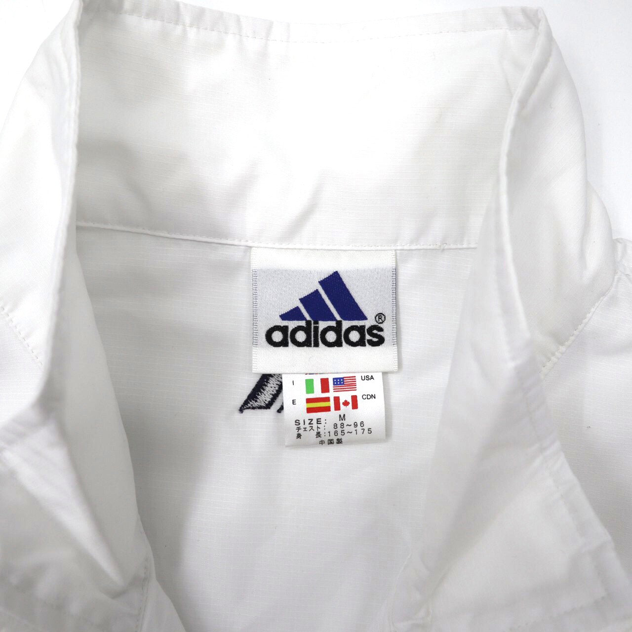 adidas トラックジャケット セットアップ ジャージ M ホワイト ポリエステル ロゴ刺繍