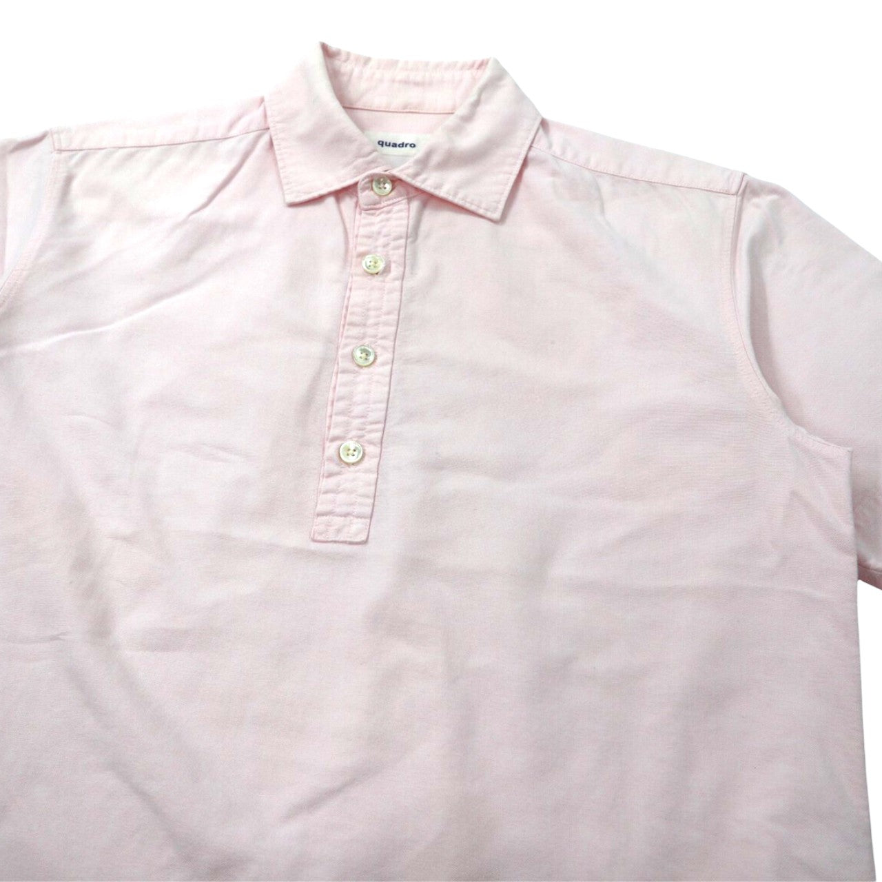 quadro 半袖プルオーバーシャツ L ホワイト コットン 日本製