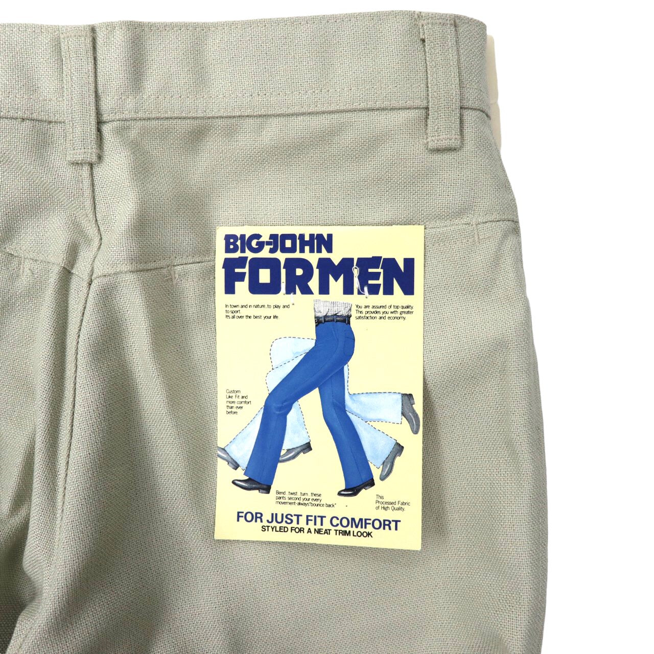 BIG JOHN タックフレアパンツ 28 ベージュ ポリエステル デッドストック 未使用品