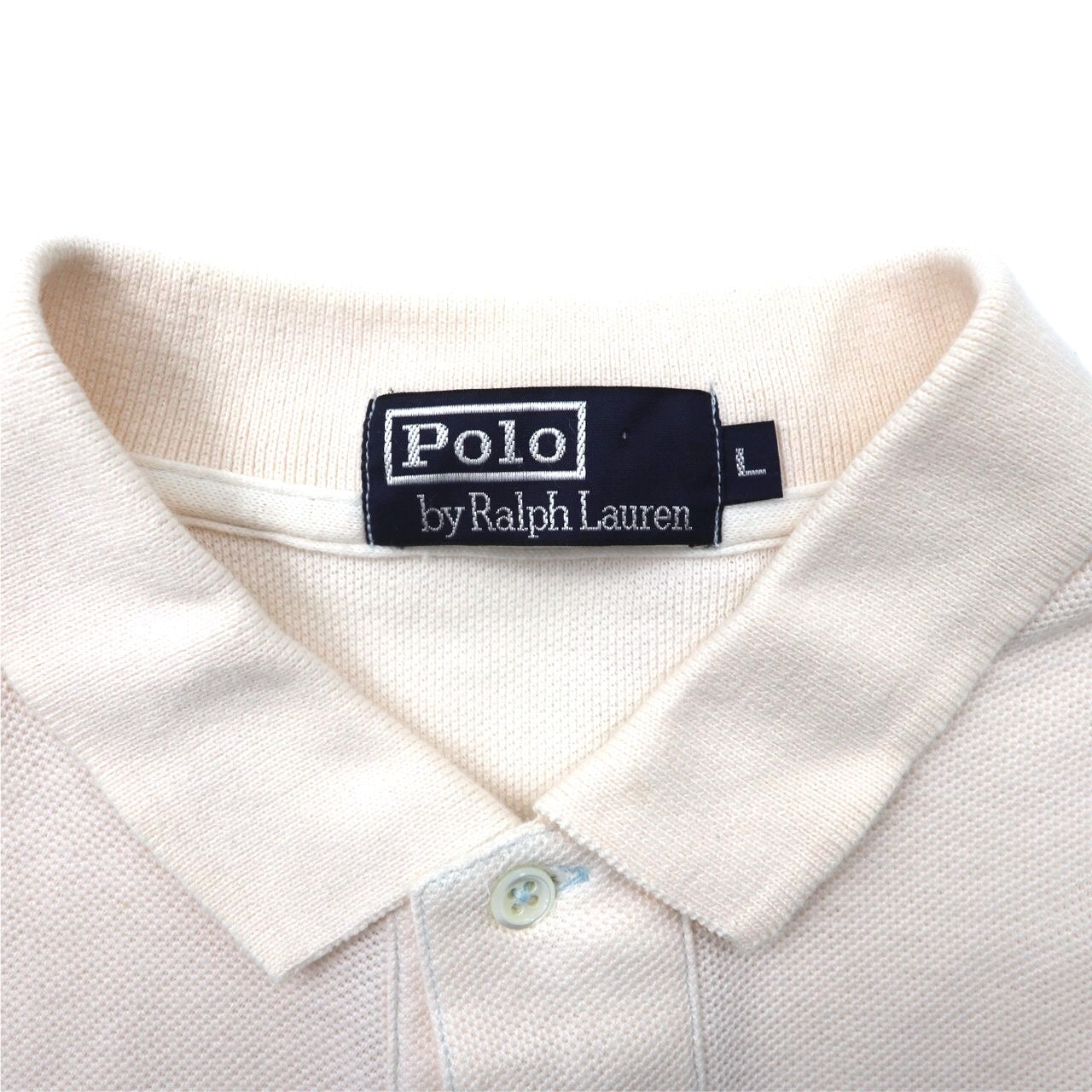 Polo by Ralph Lauren ポロシャツ L ホワイト コットン スモールポニー刺繍