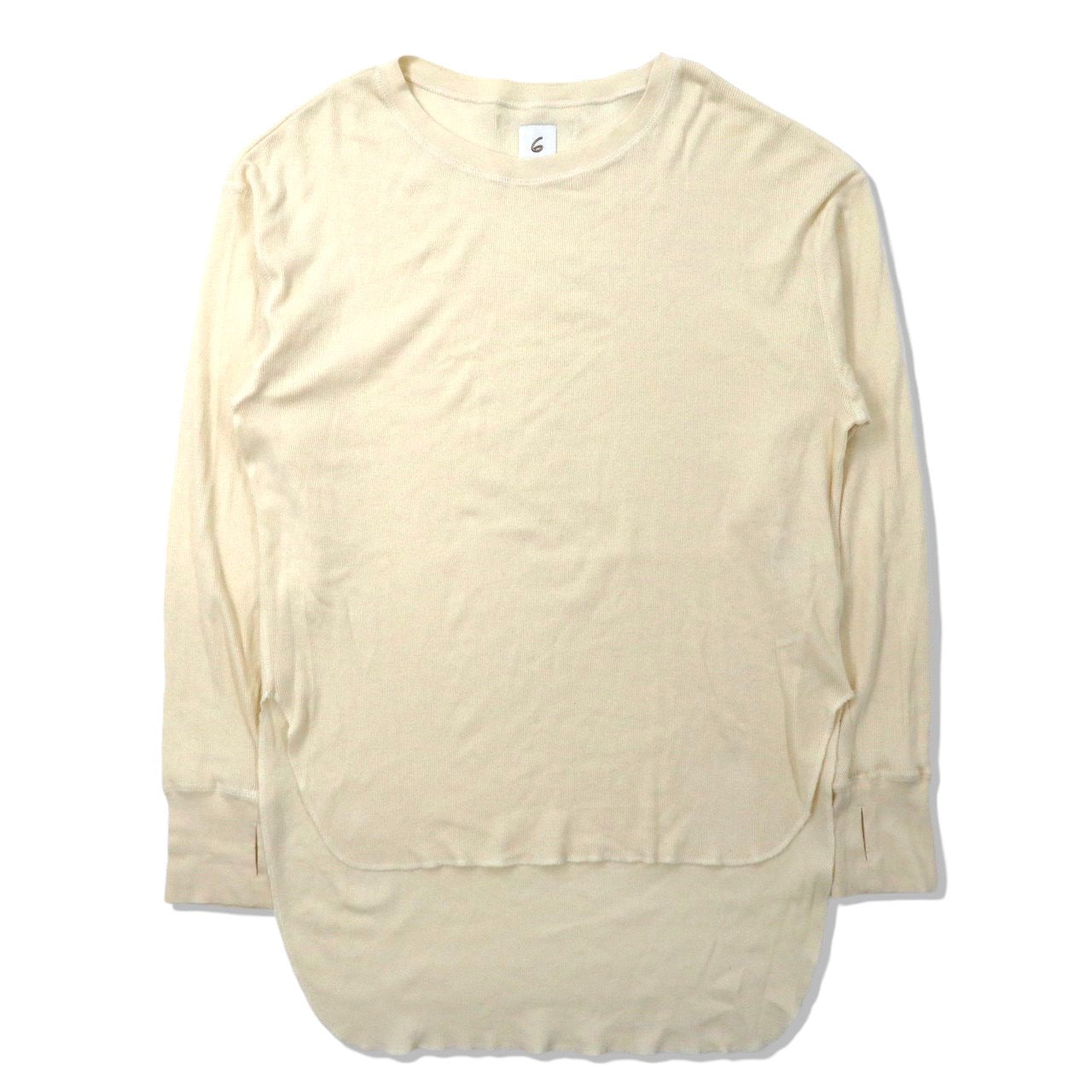 6(ROKU) BEAUTY&YOUTH ロング丈カットソー F ホワイト コットン SUKE TERECO PULLOVER 8612-299-0053 日本製-6 (ROKU) BEAUTY & YOUTH UNITED ARROWS-古着