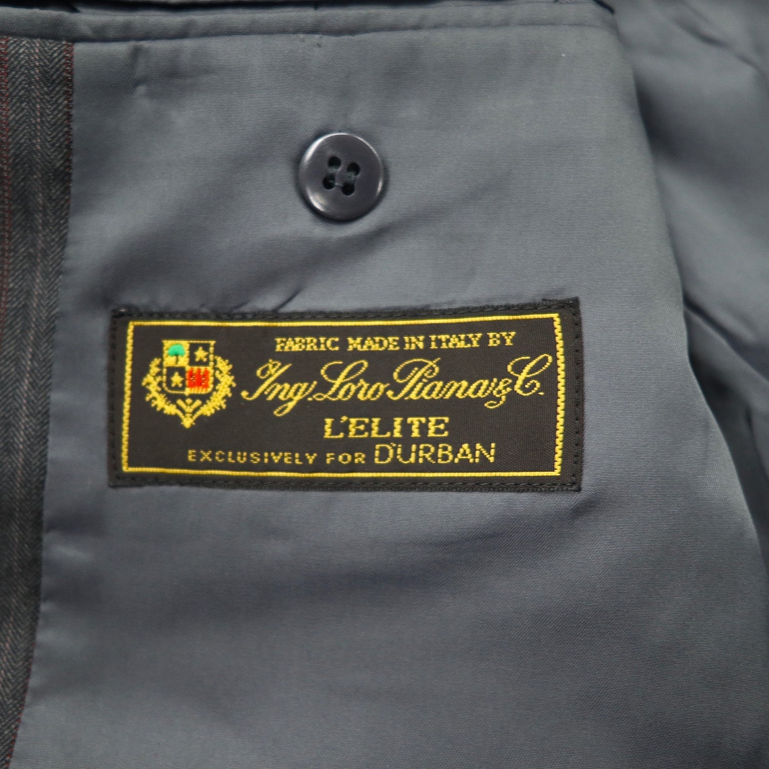 美品 ダーバン D'URBAN セットアップ スーツ Loro Piana テーラードジャケット スラックスパンツ シングル メンズ AB6(L相当) ネイビー