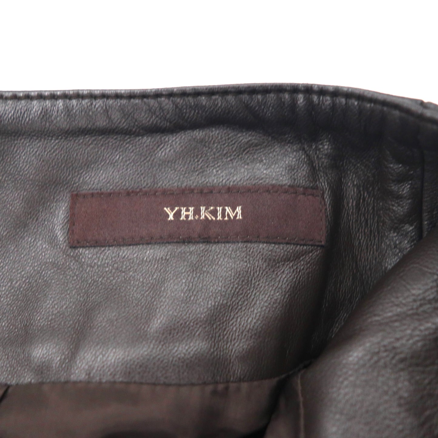 YH.KIM レザースカート 25 ブラウン ラムレザー