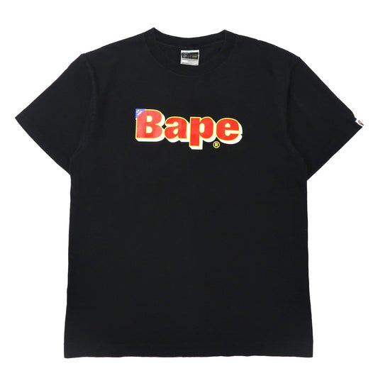 A BATHING APE ビッグロゴプリントTシャツ L ブラック コットン 日本製-A BATHING APE-古着