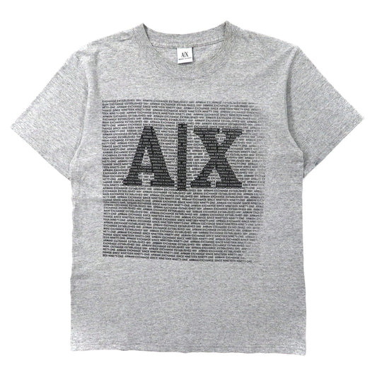 A|X ARMANI EXCHANGE ロゴプリントTシャツ M グレー コットン USA製-A|X ARMANI EXCHANGE-古着