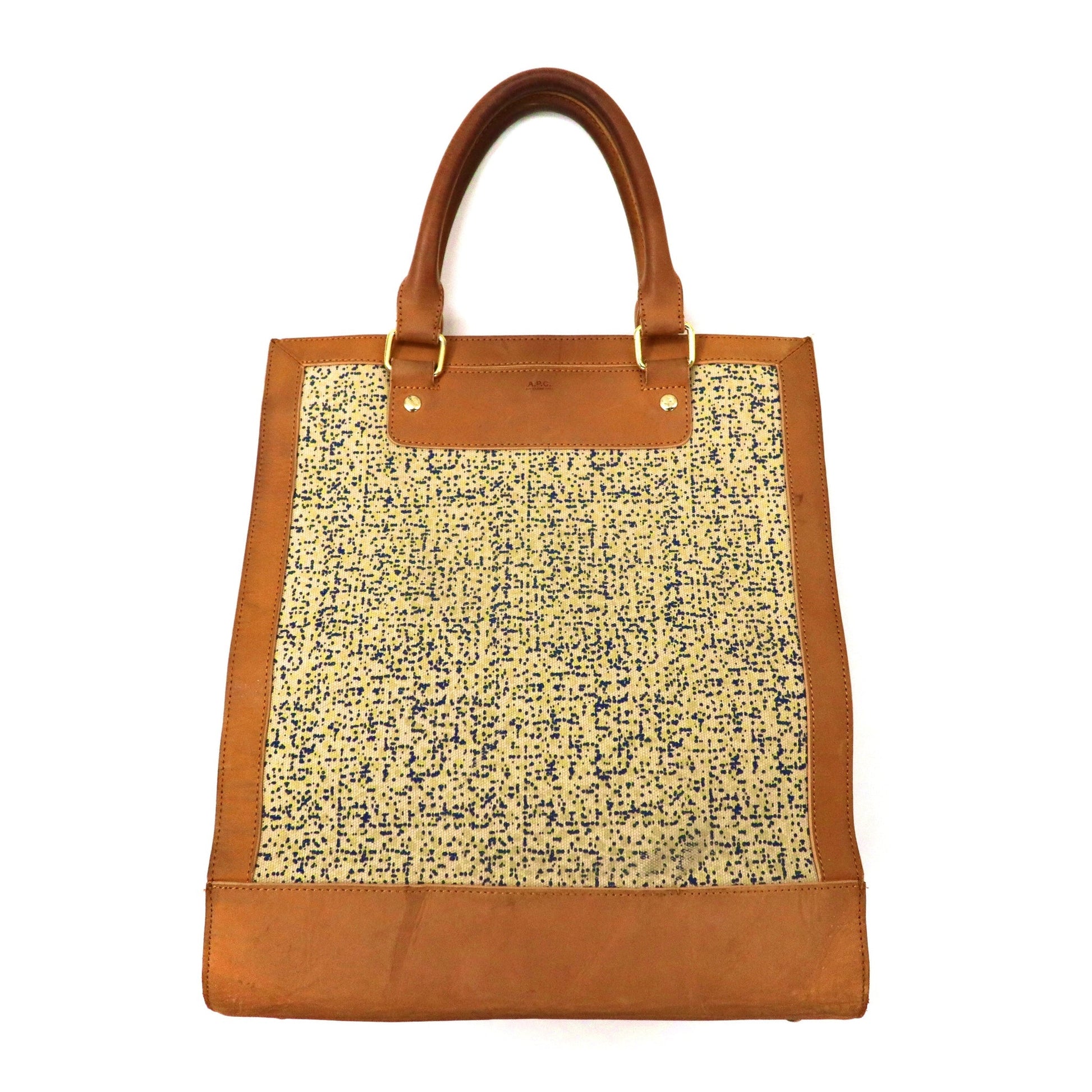APC Tote Bag Beige Leather Canvas – 日本然リトテ - Main Image
