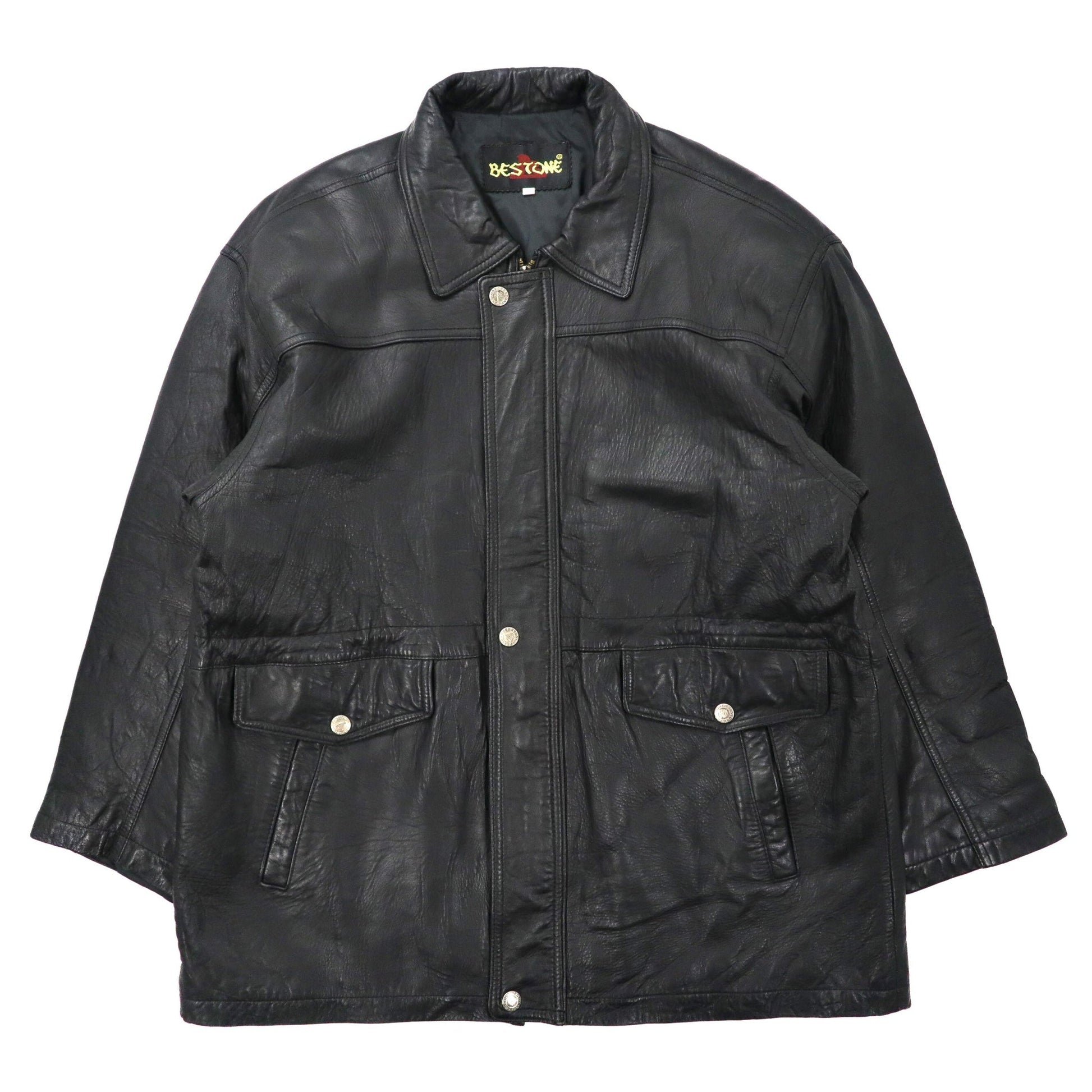 BEST ONE Leather Car Coat XL Black Sheep Leather Lamb Leather 
