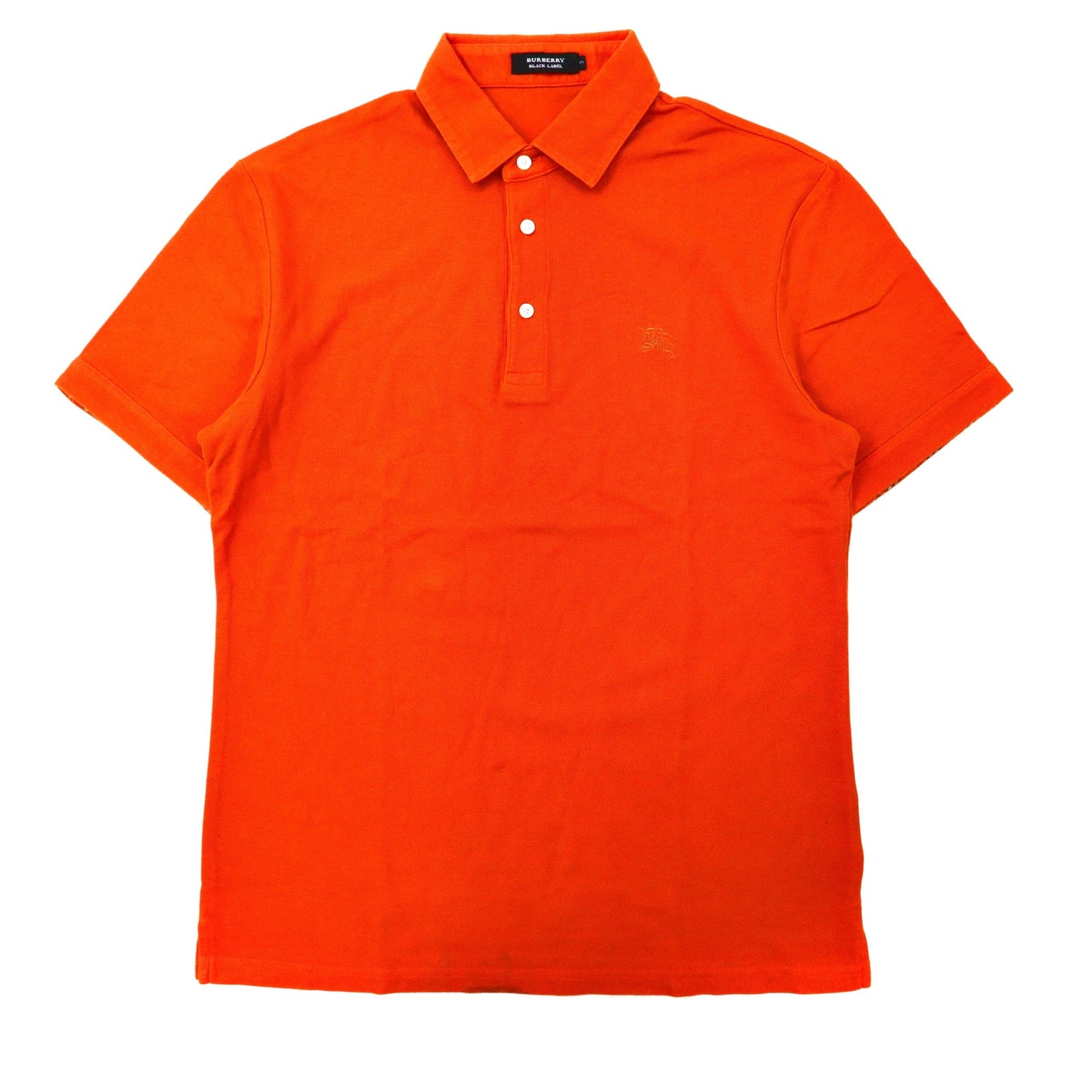 BURBERRY BLACK LABEL ポロシャツ 3 オレンジ コットン スモールロゴ刺繍-BURBERRY BLACK LABEL-古着
