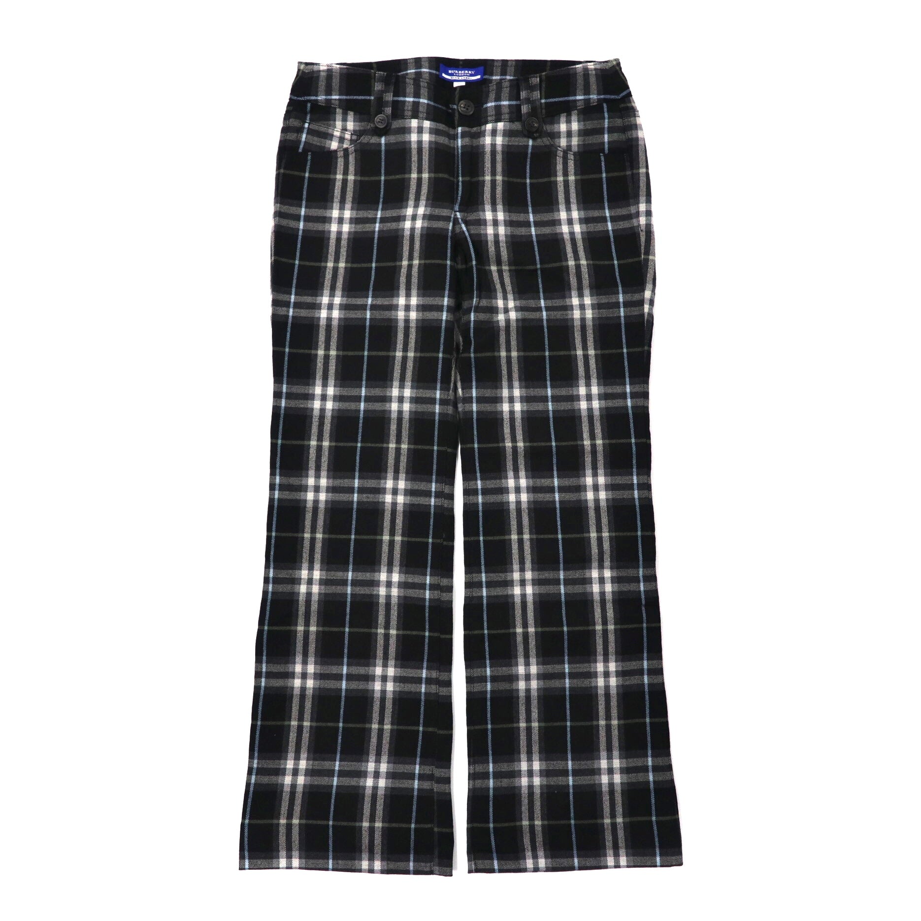 Burberry Blue Label Checked Pants 36 Black Wool Japan Made – 日本