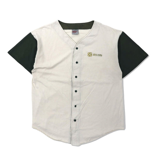 Badger Sportswear ベースボールシャツ L ホワイト コットン 90年代 USA製-VINTAGE-古着