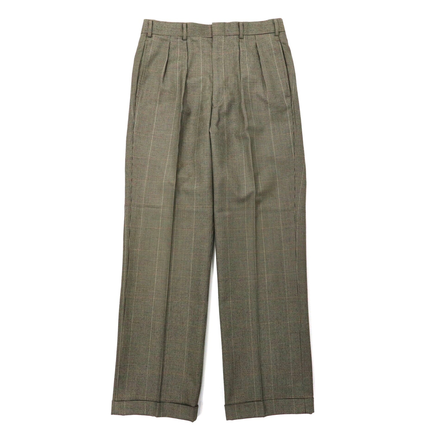 BURBERRYS 2 Tack Slacks Pants 82 Gray Gun Club CHECKED Wool