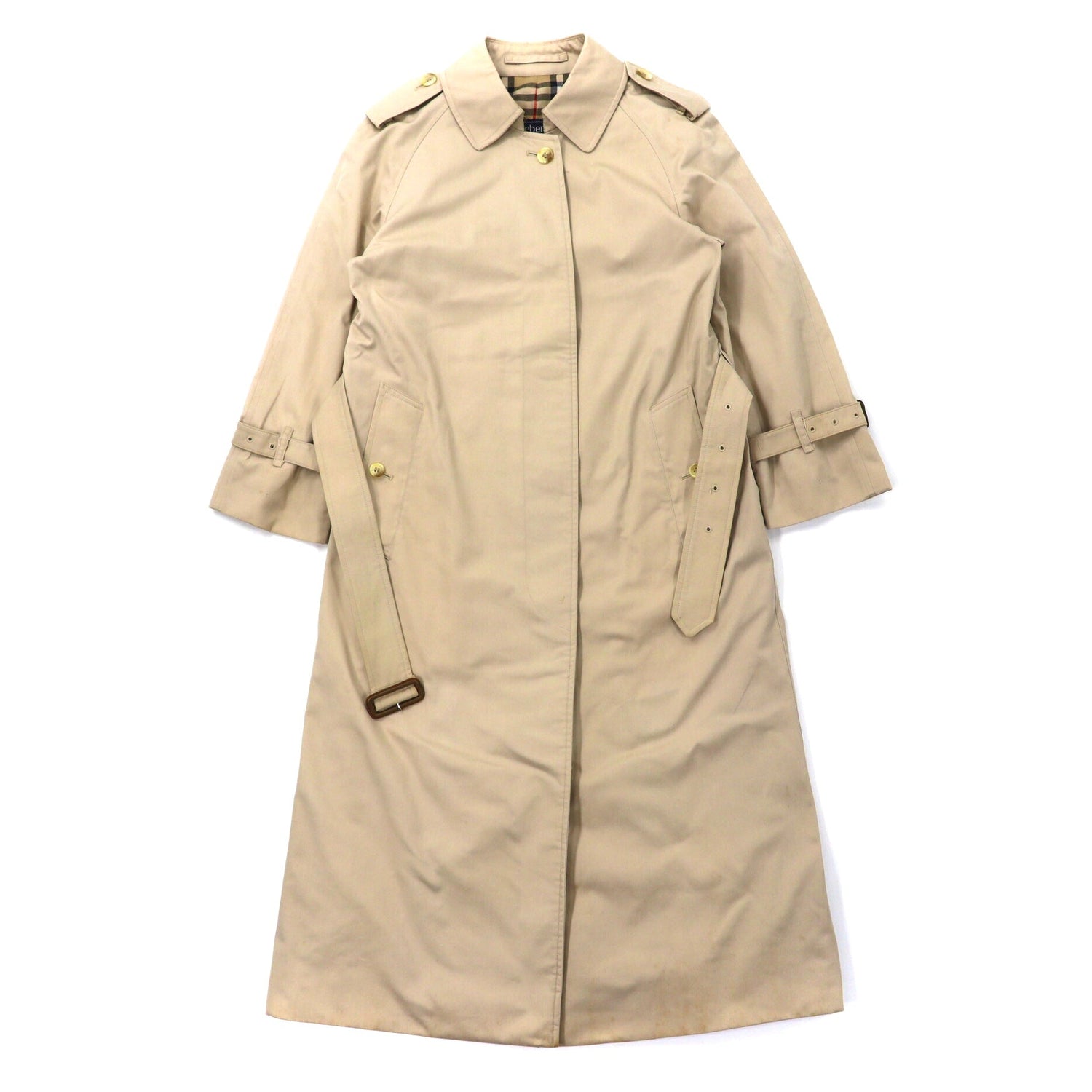 BURBERRYS COAT M Beige Cotton Lining CHECKED England Made – 日本然