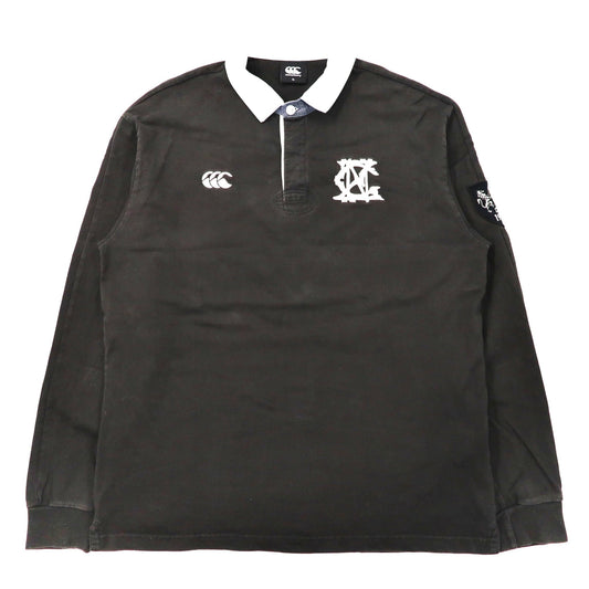 CANTERBURY ビッグサイズ ラガーシャツ 3L ブラック コットン ロゴ刺繍-CANTERBURY-古着