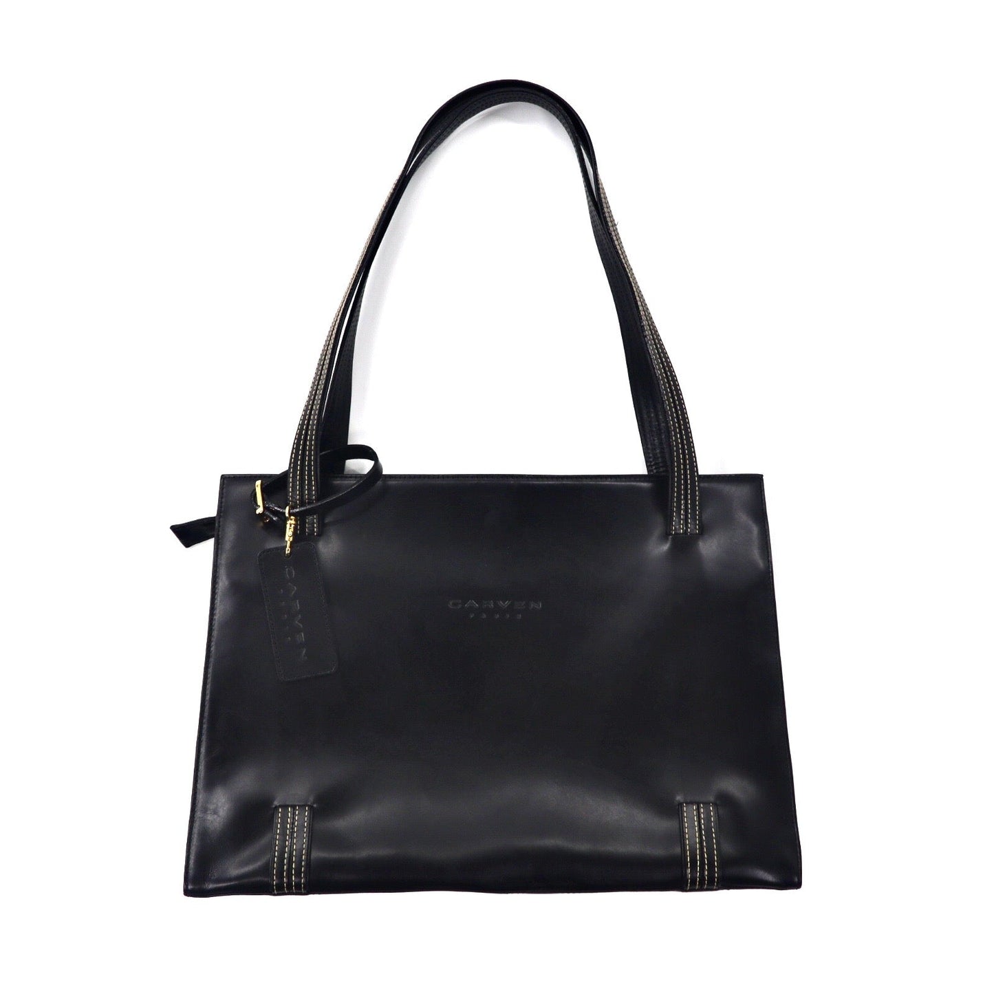 Carven Leather Tote Bag Black – 日本然リトテ